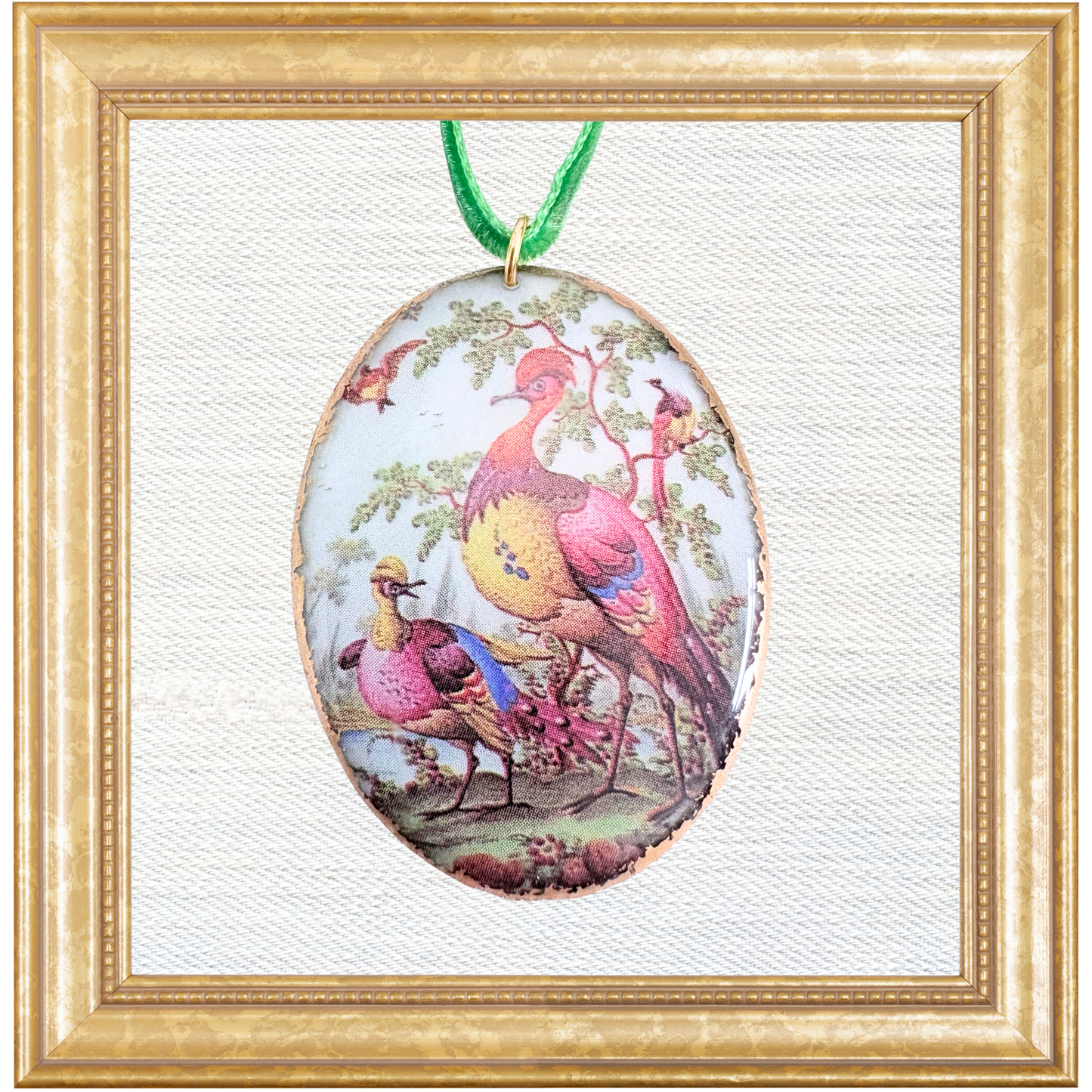 Exotic Birds Cameo Ornament