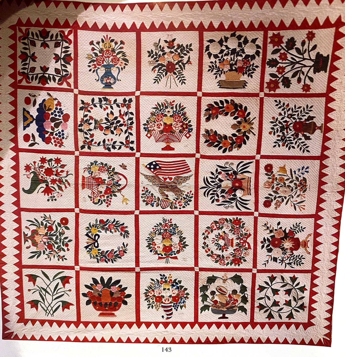 Americana Quilt Bloom Necklace