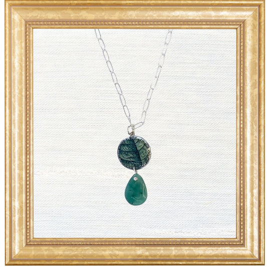Dulcet Necklace - Plate 21 Collection des Fleurs et des Fruits with Emerald