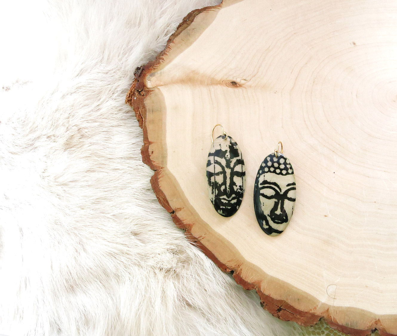 Buddha Faces Shield Dangles