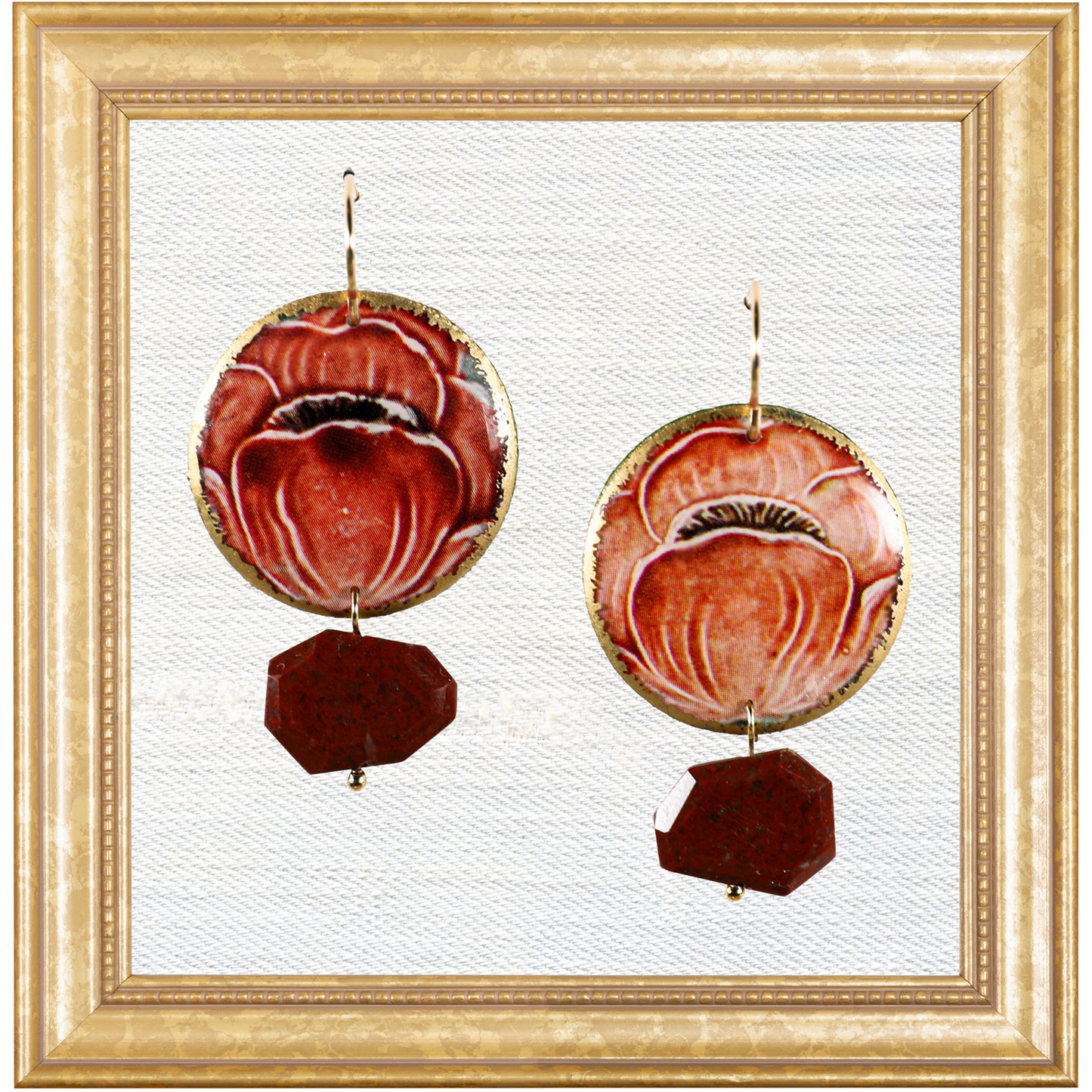 Red Jasper Poppy Bloom Dangles