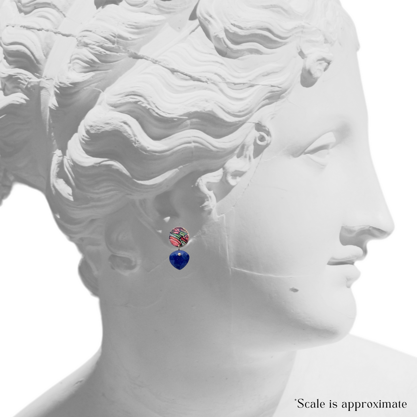 Art Nouveau Tiffany Studs with Crystal-Coated Lapis