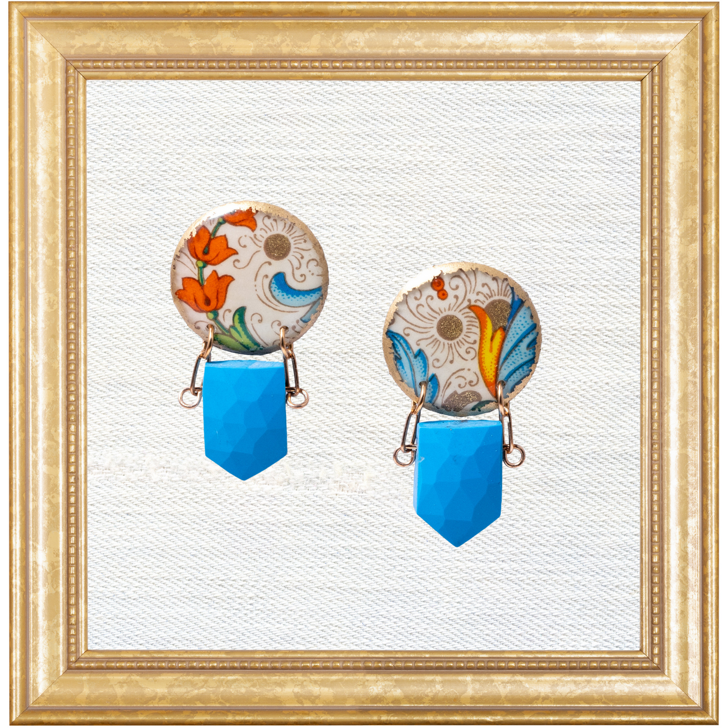 Florentine Fruits Morgaine Earrings with Turquoise