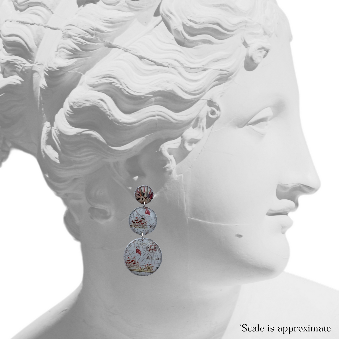 17th Century Cavallini Map Earrings