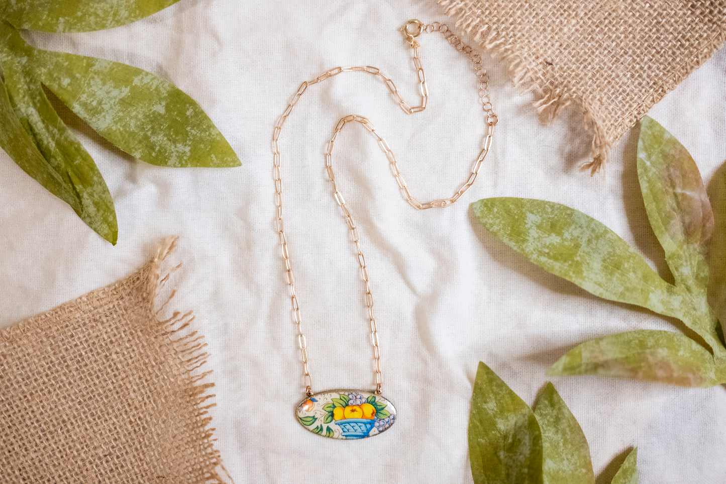 Florentine Fruits Shield Necklace