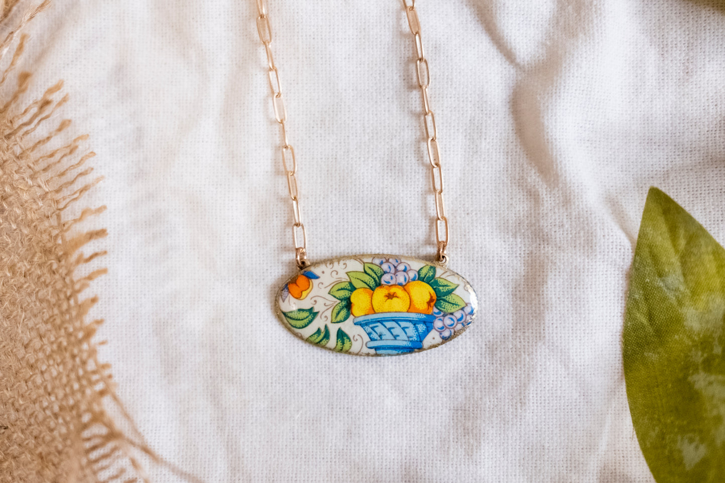 Florentine Fruits Shield Necklace