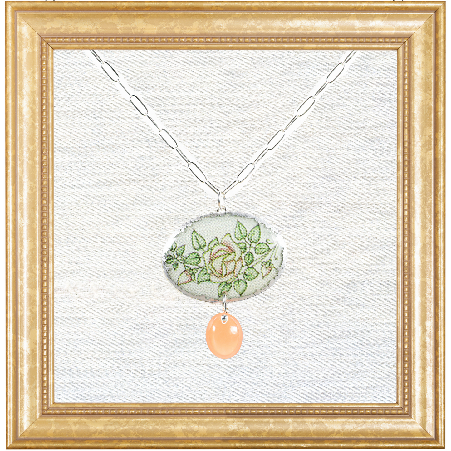 Gilliot & Cei Rose Ellison Necklace with Peach Moonstone