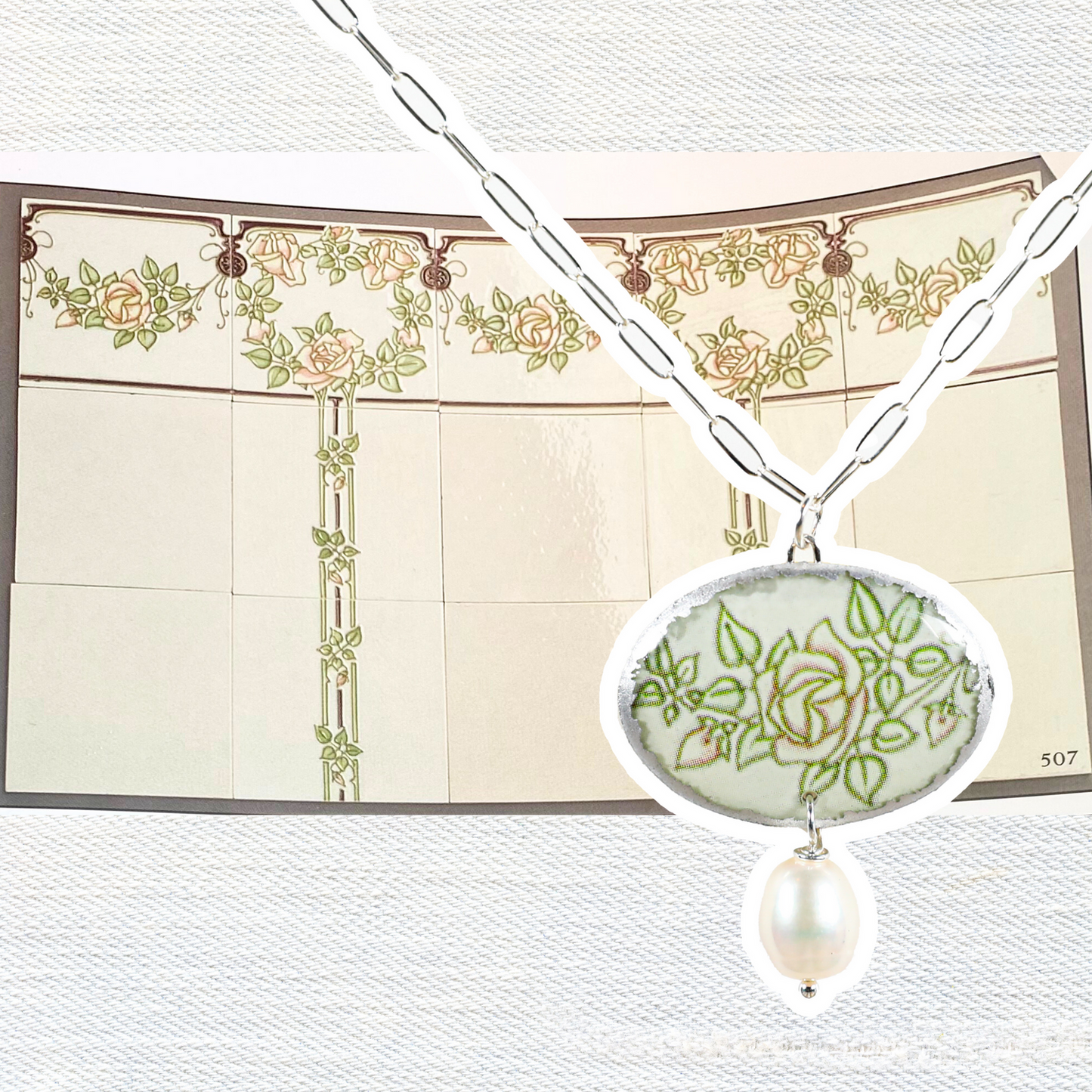 Gilliot & Cei Rose Ellison Necklace with Pearl
