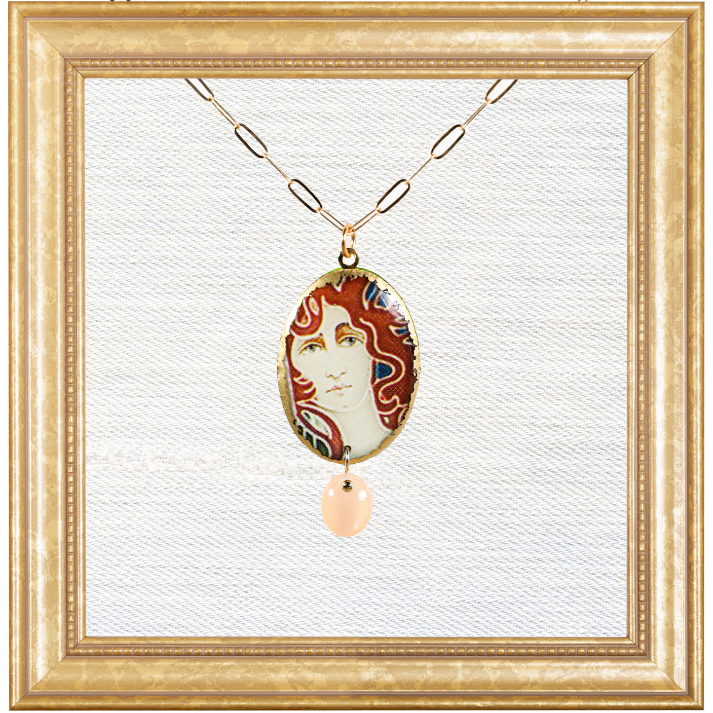 Persephone Victoria Necklace with Peach Moonstone