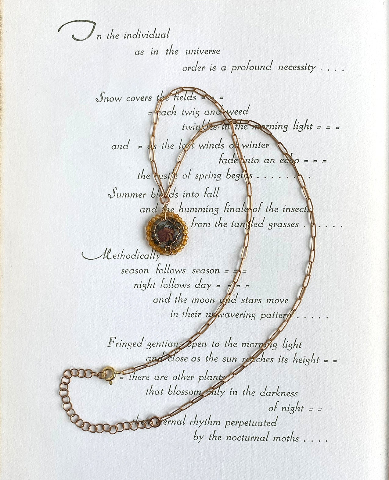 Floral Stitched Dulcet Necklace with Citrine