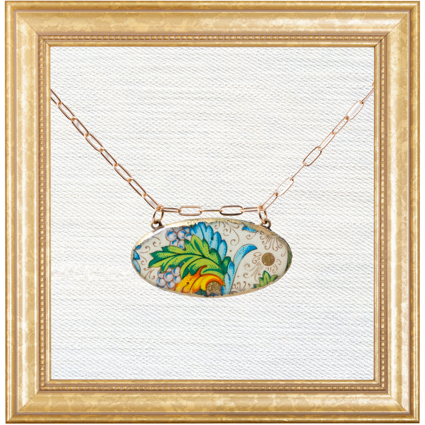 Florentine Fruits Shield Necklace