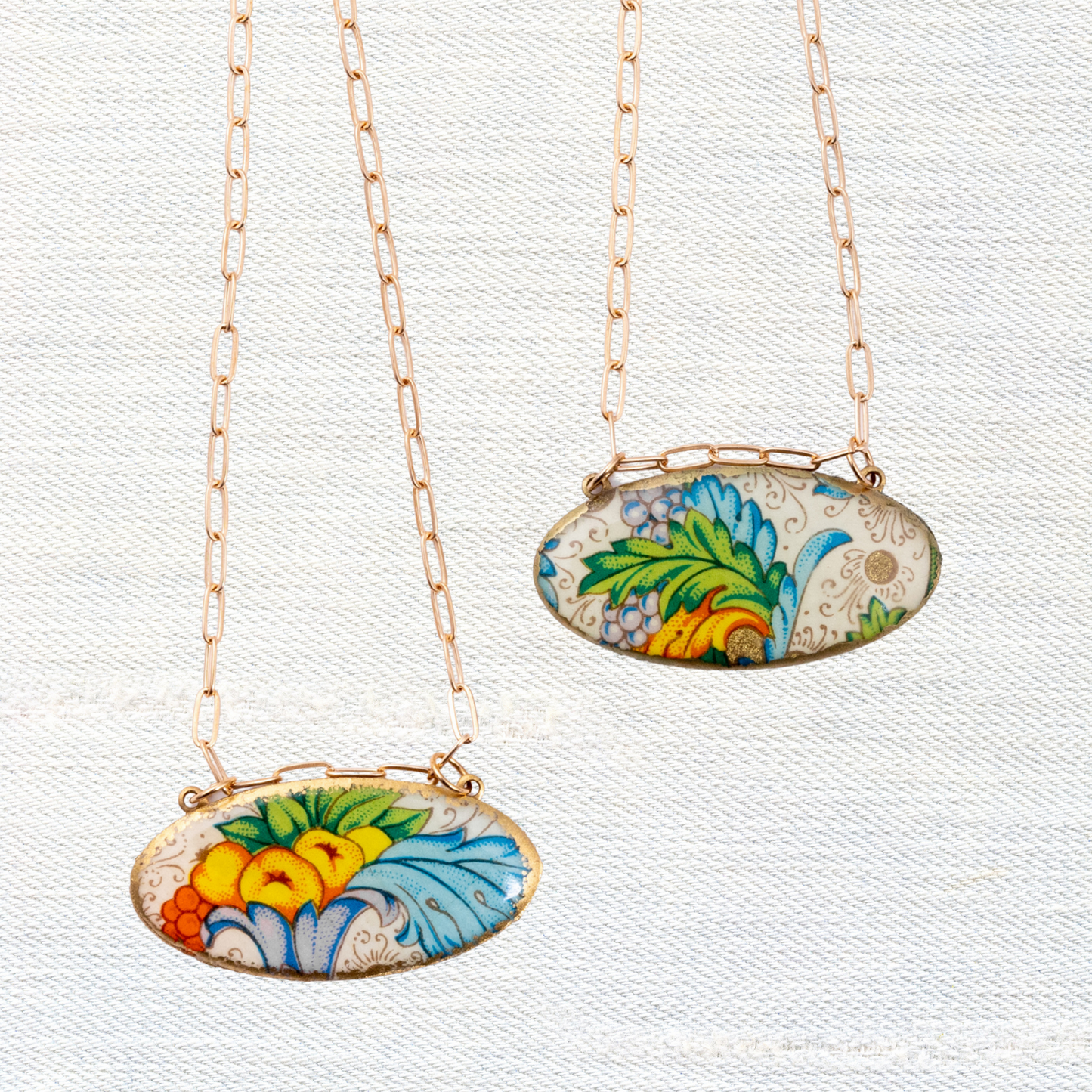Florentine Fruits Shield Necklace