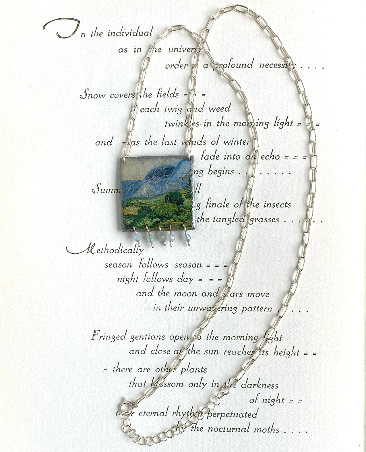 Van Gogh Wheat Fields With Cypress Boleyn Necklace