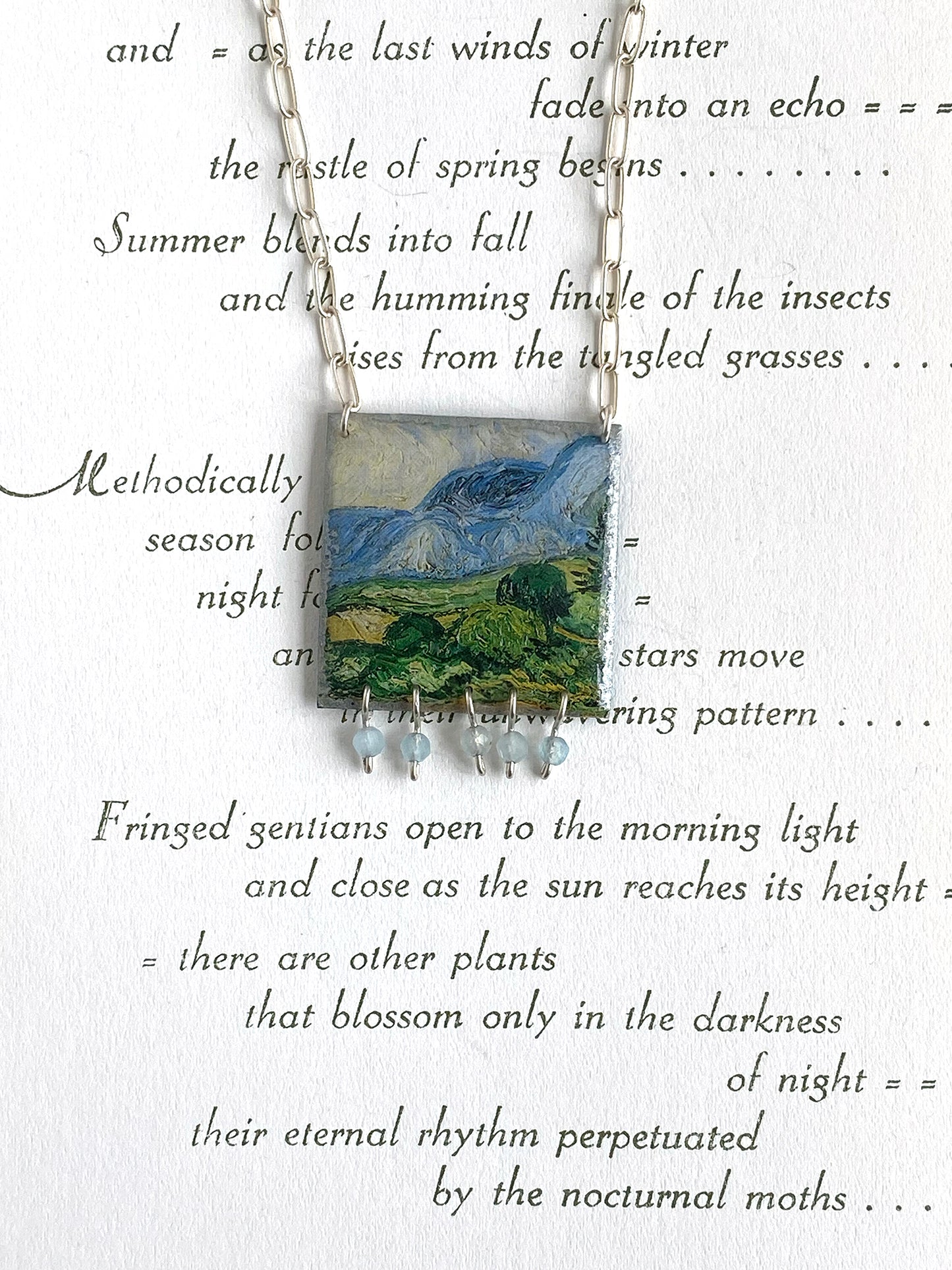 Van Gogh Wheat Fields With Cypress Boleyn Necklace
