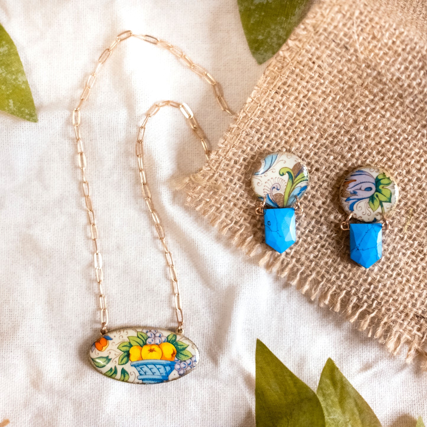 Florentine Fruits Shield Necklace