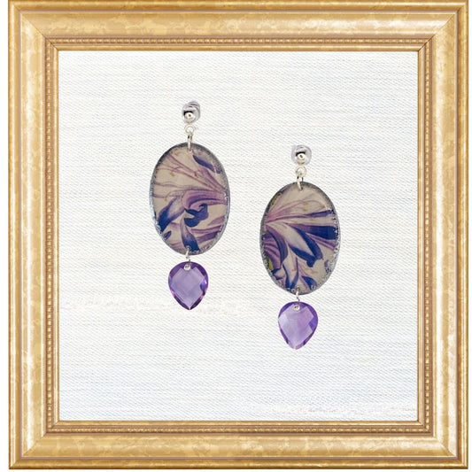 Victoria Earrings - 19th c. Griffinia Hyacinthina with Amethyst