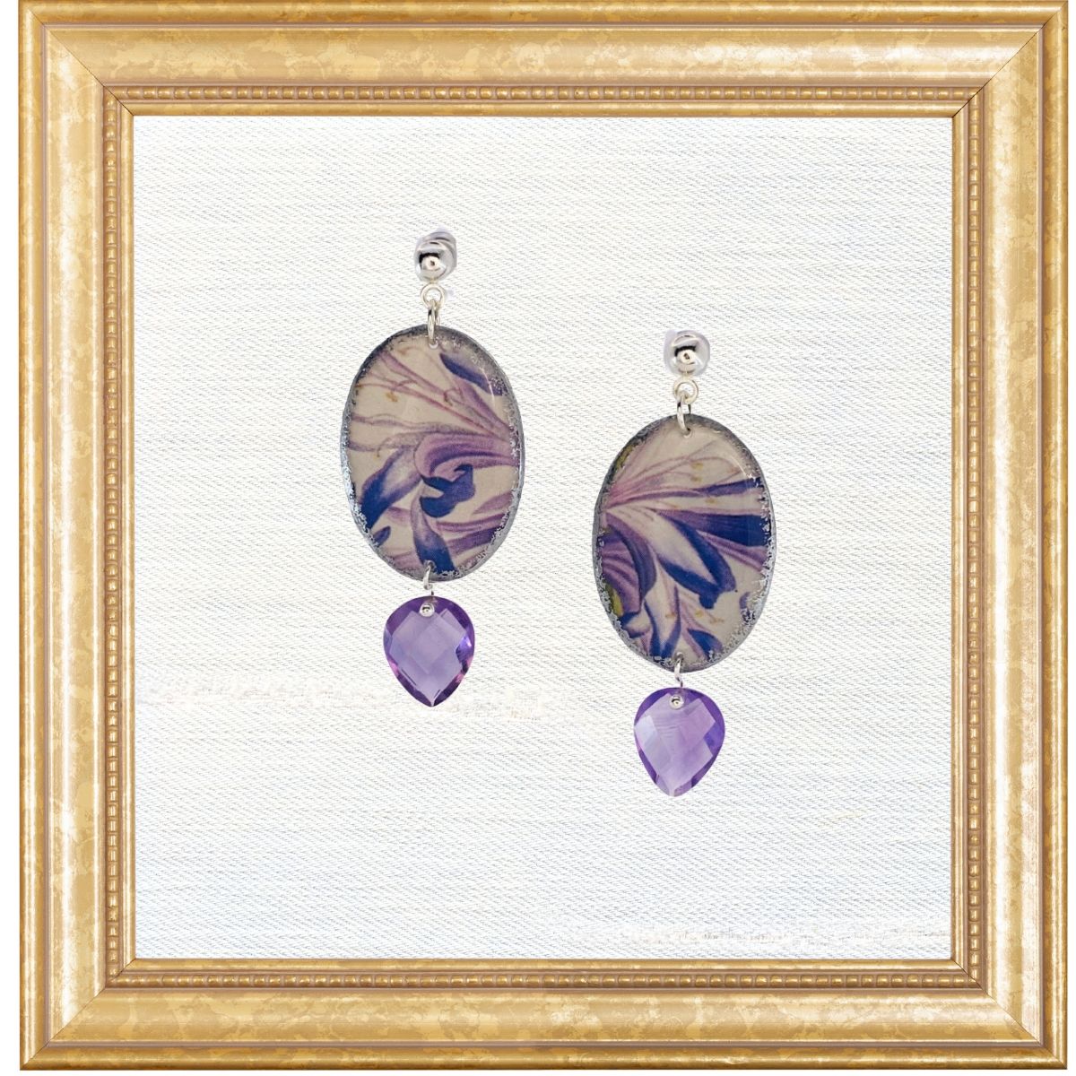 Victoria Earrings - 19th c. Griffinia Hyacinthina with Amethyst