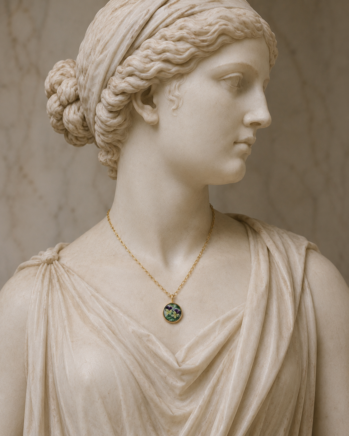 Pansy Bezel Necklace