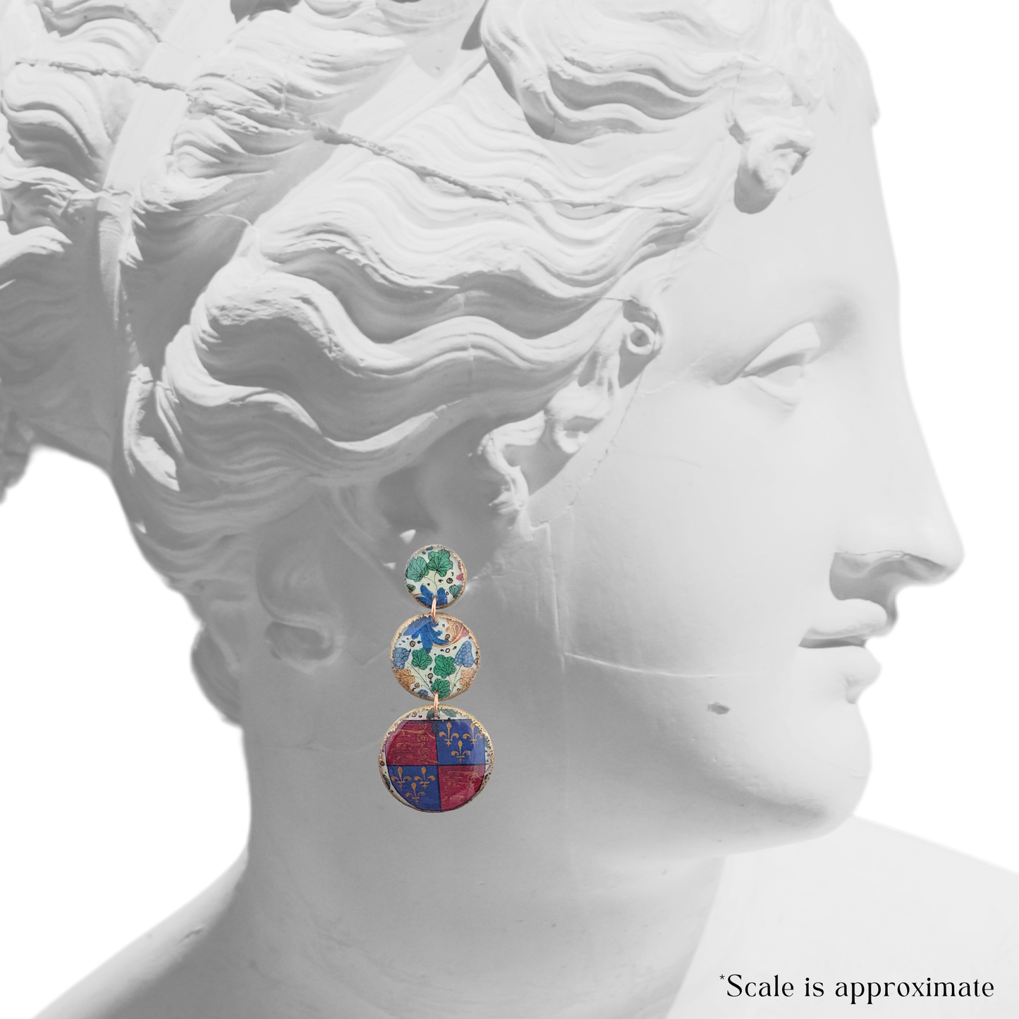 Tudor Marginalia Tiered Trio Dangles