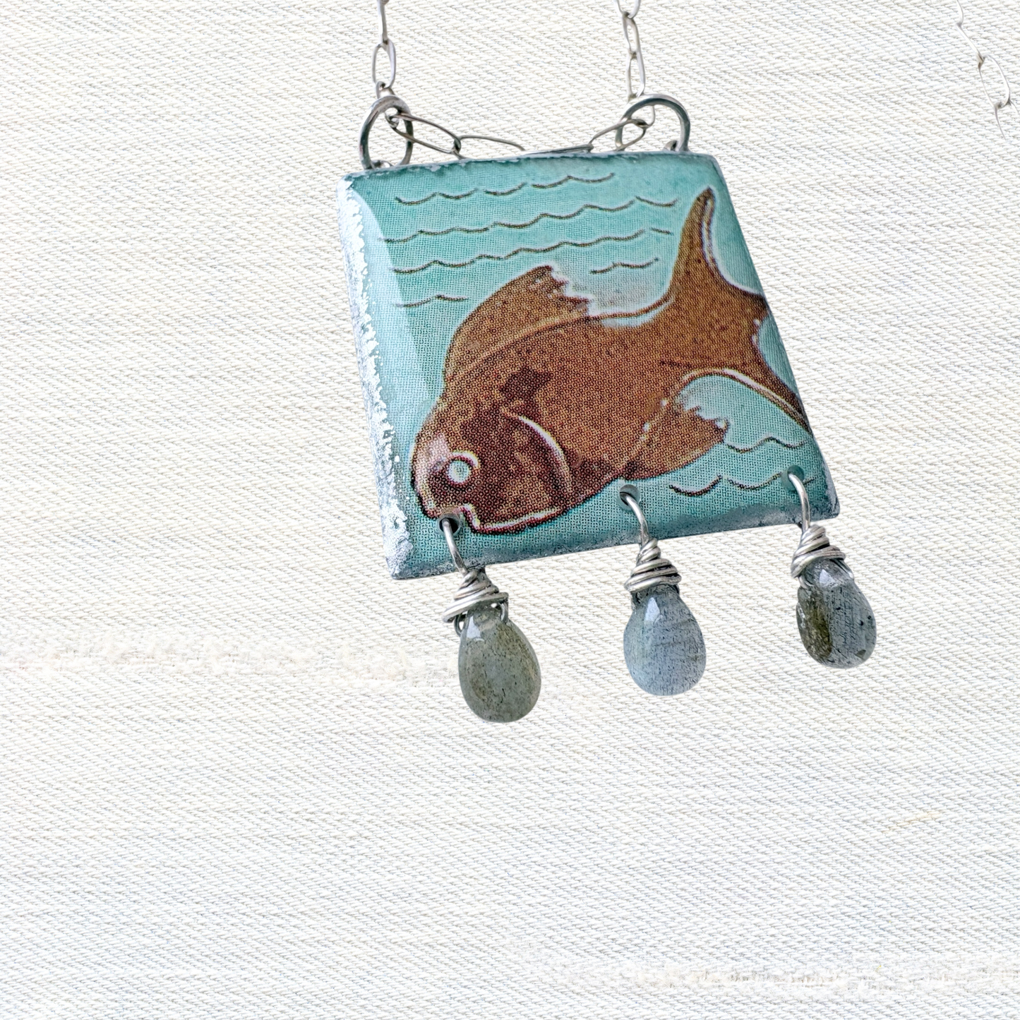 Dutch Tile Fish Necklace