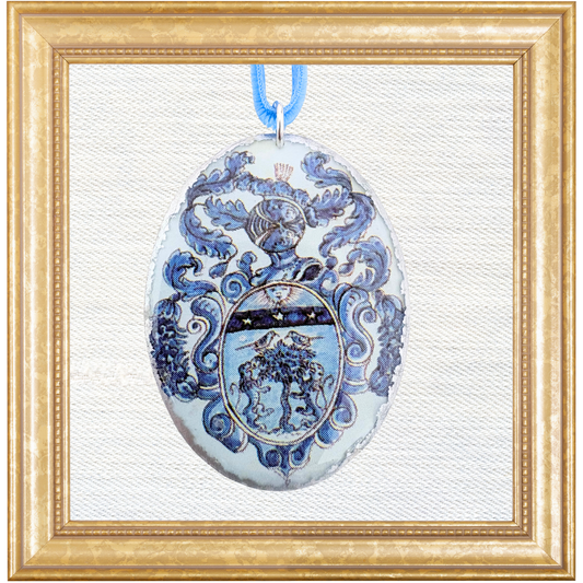 Blue Armorial Cameo Ornament