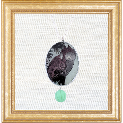 Hiroshige Owl Cameo Necklace