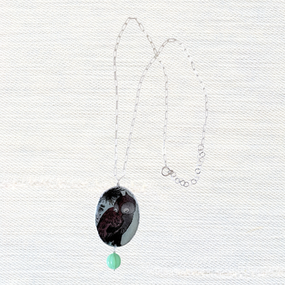 Hiroshige Owl Cameo Necklace
