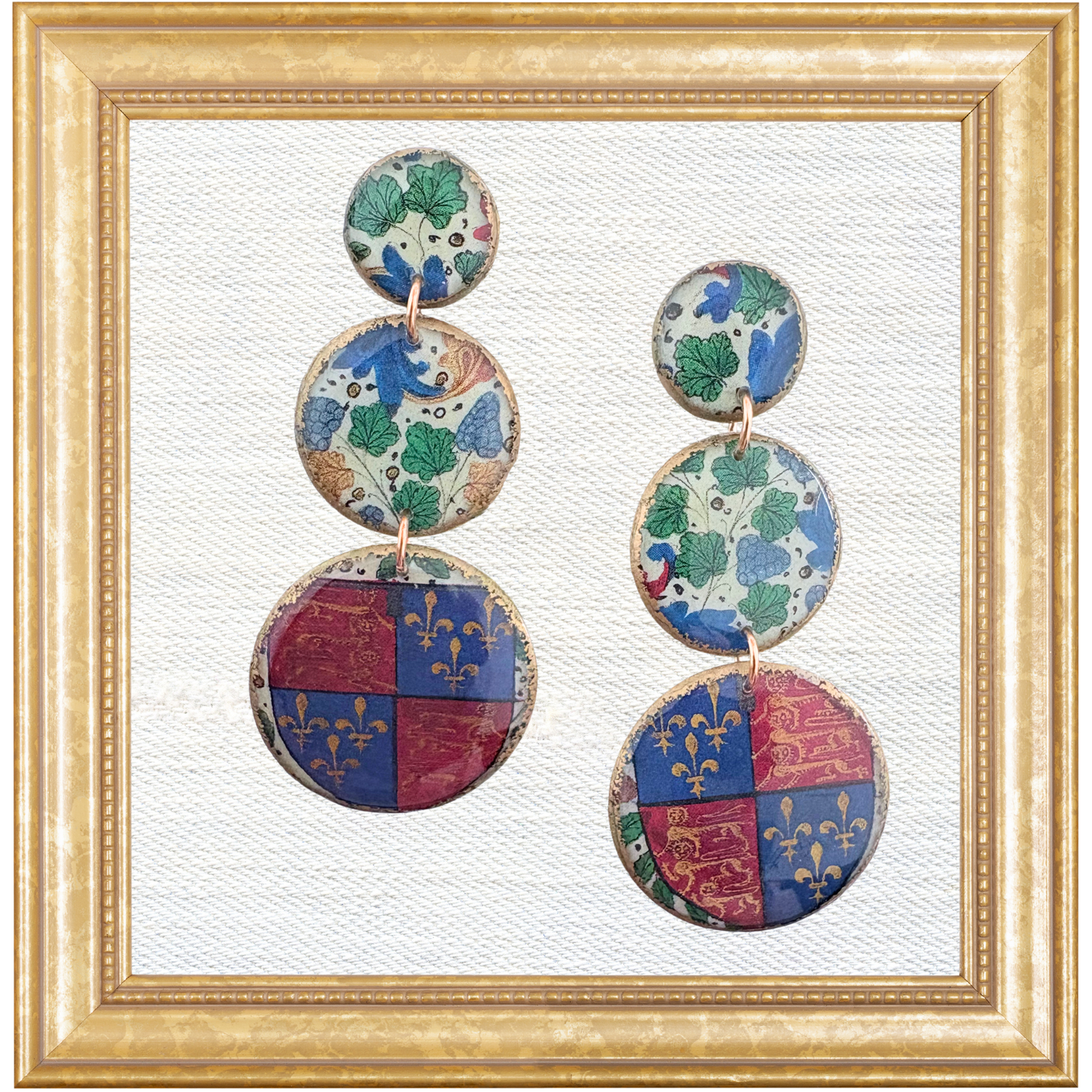 Tudor Marginalia Tiered Trio Dangles