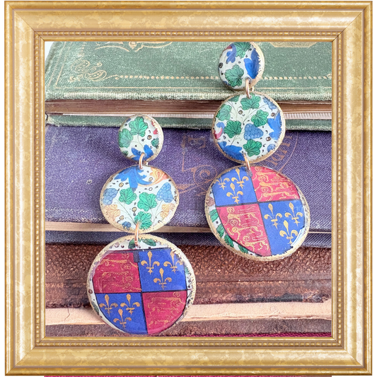 Tudor Marginalia Tiered Trio Dangles