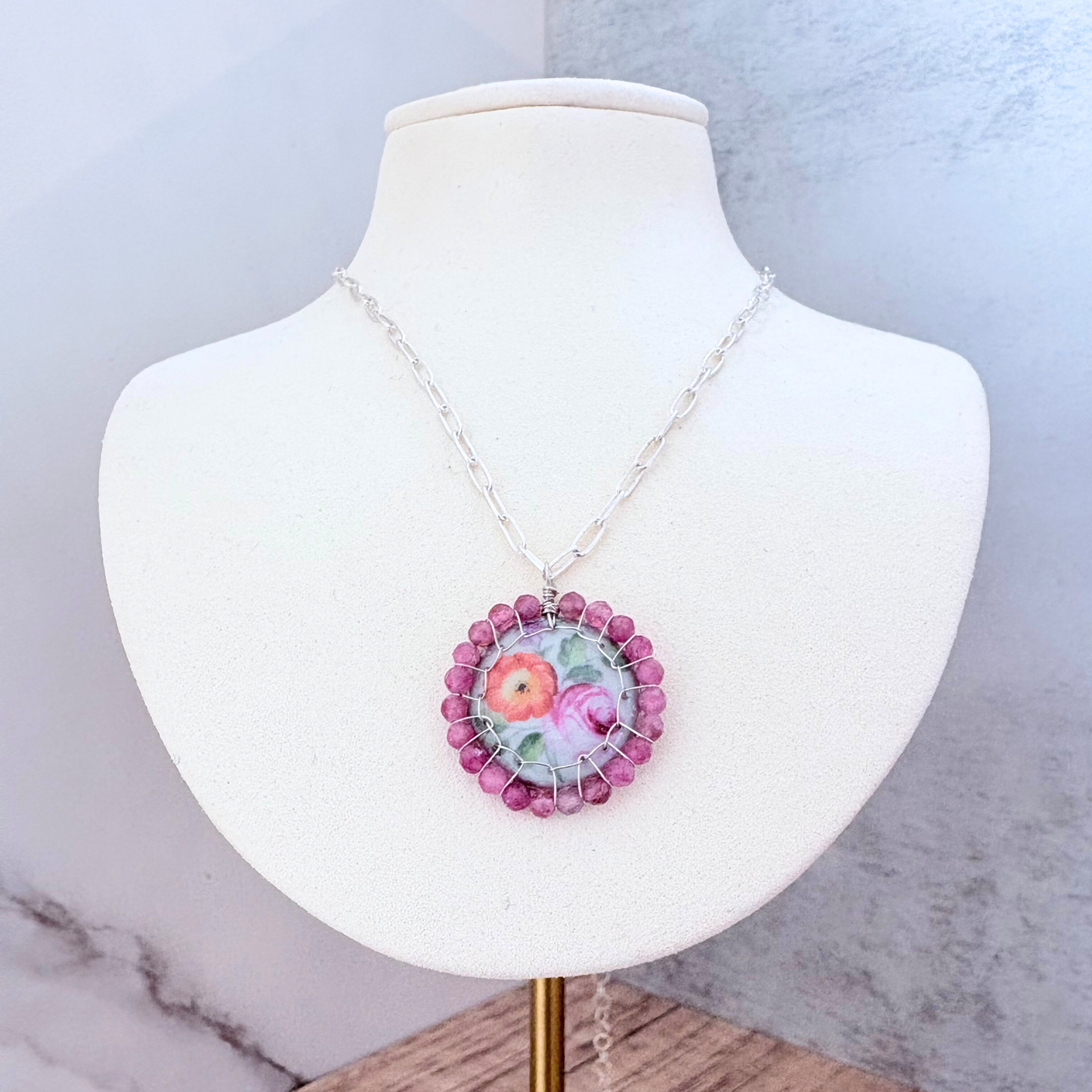 Morgaine Necklace — Edit 01 — Sèvres Pink Floral