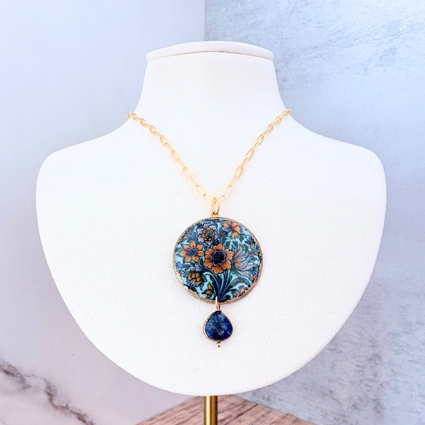 Bloom Necklace — Edit 04 — Blue Floral Spray