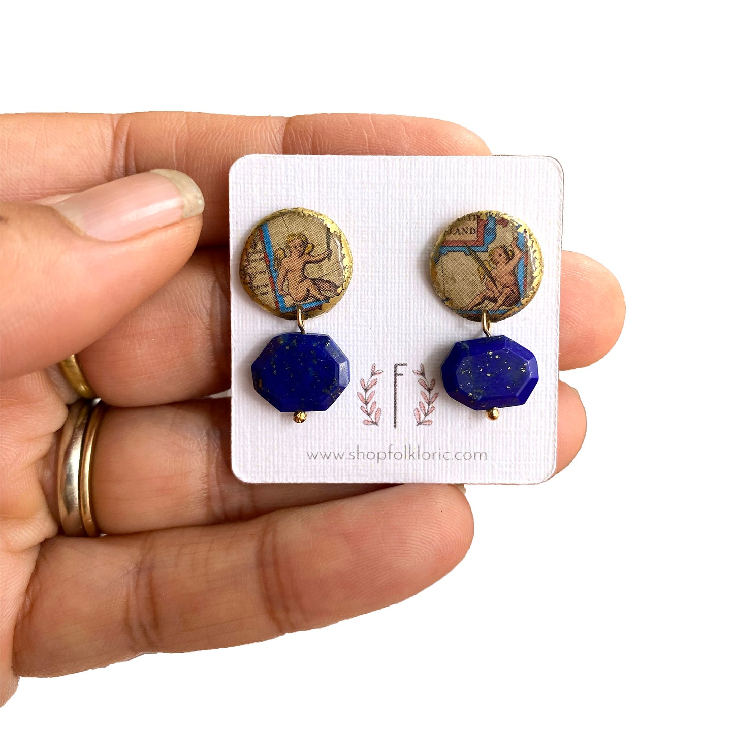 c.1611 John Speed Dulcet Studs with Lapis