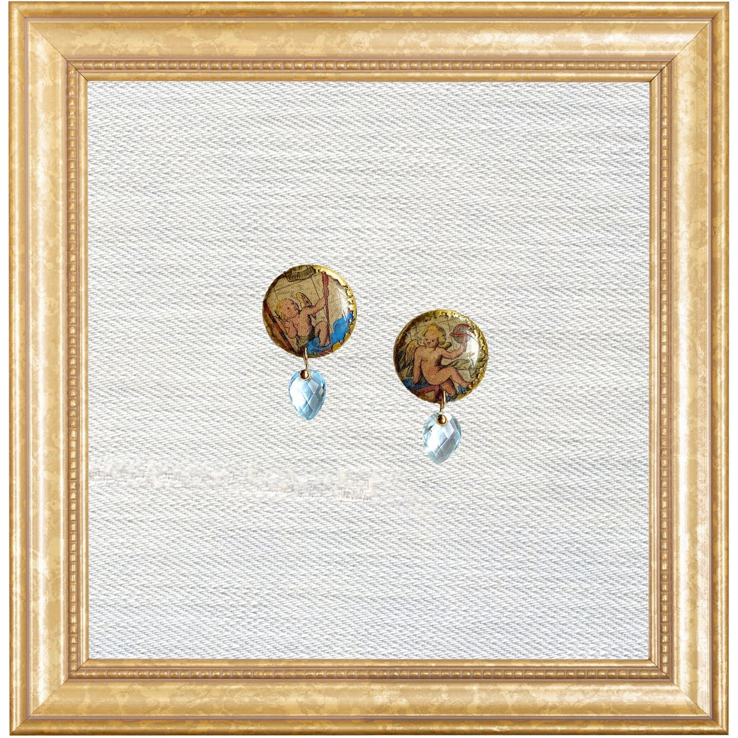 c.1611 John Speed Dulcet Studs with Blue Topaz