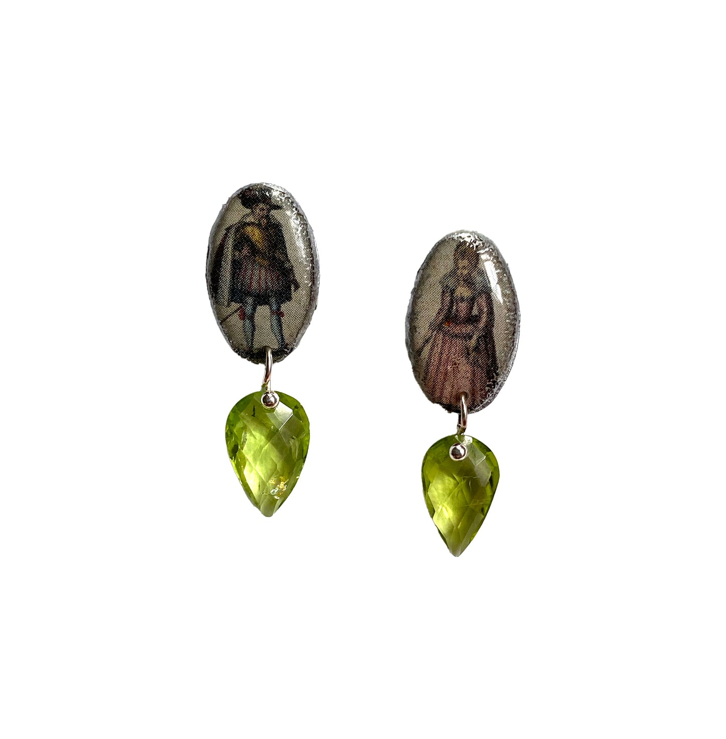 c.1610 John Speed Pixie Studs with Peridot