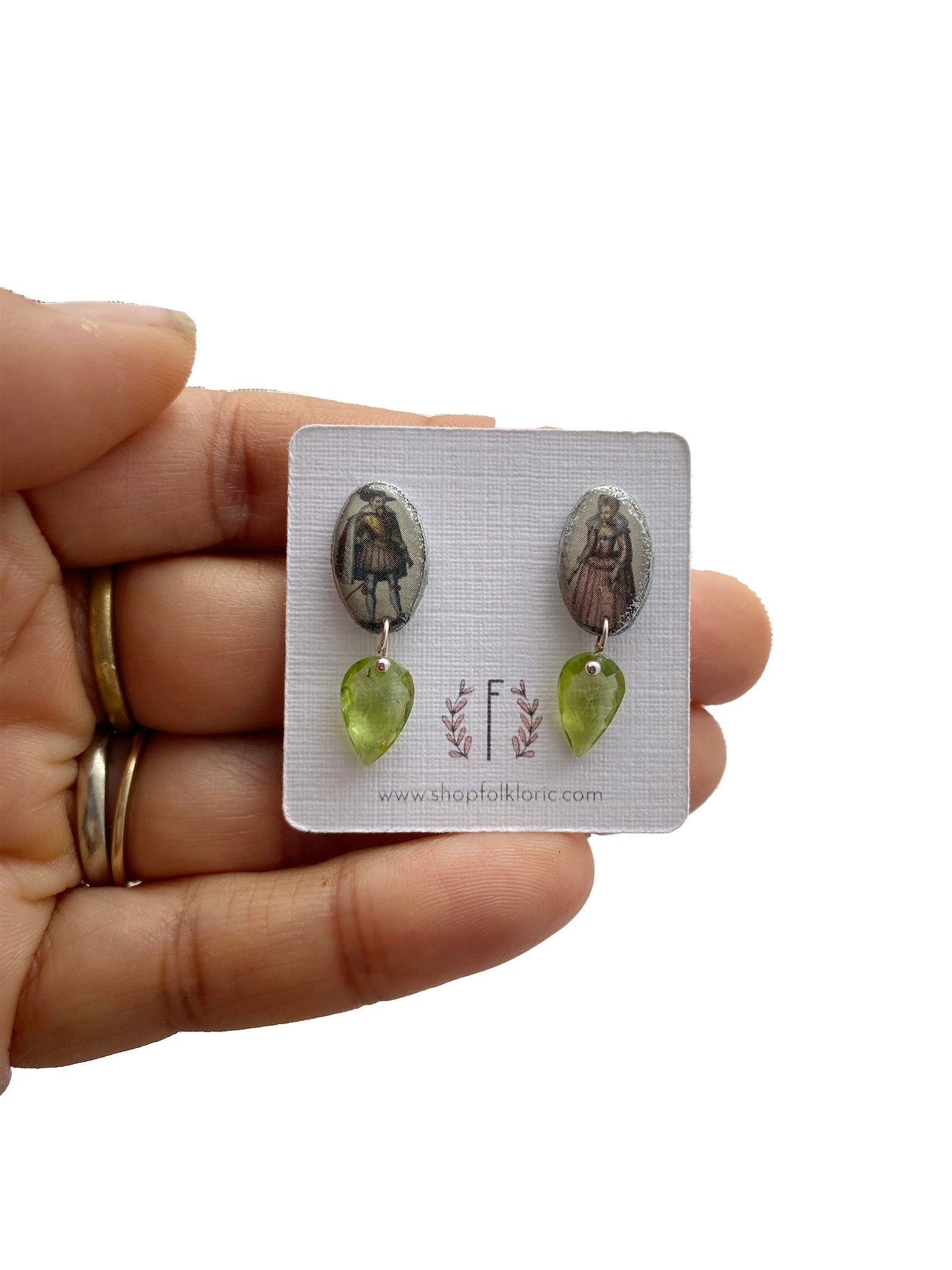 c.1610 John Speed Pixie Studs with Peridot