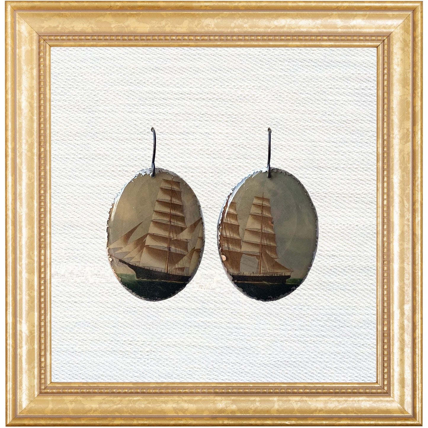 Clipper Ship Cameo Dangles