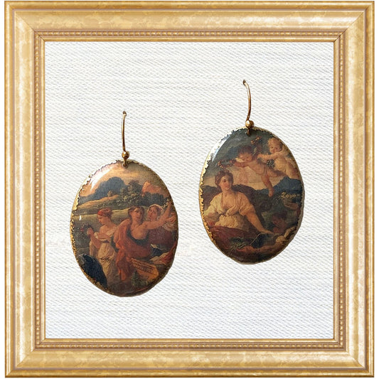 Bucolic Renaissance Cameo Dangles