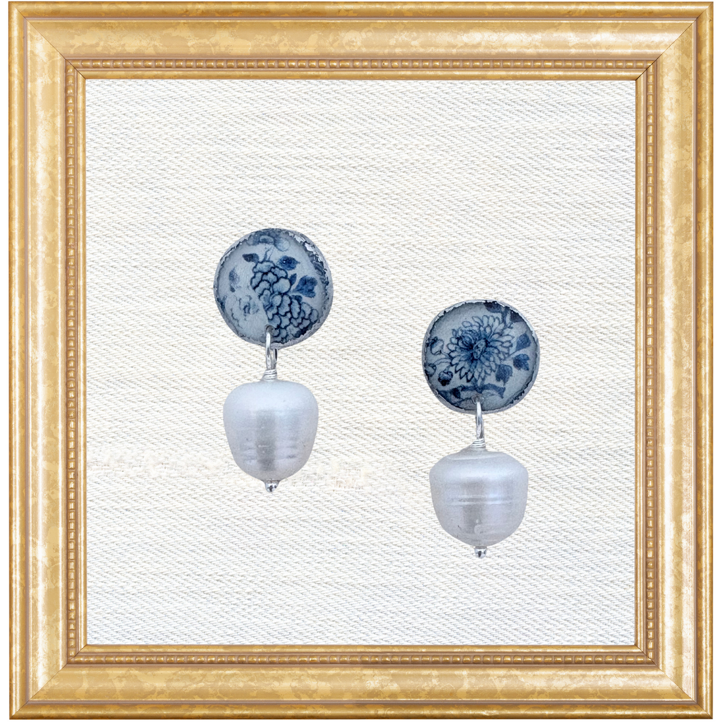 Chinoiserie Dulcet Studs with Pearl