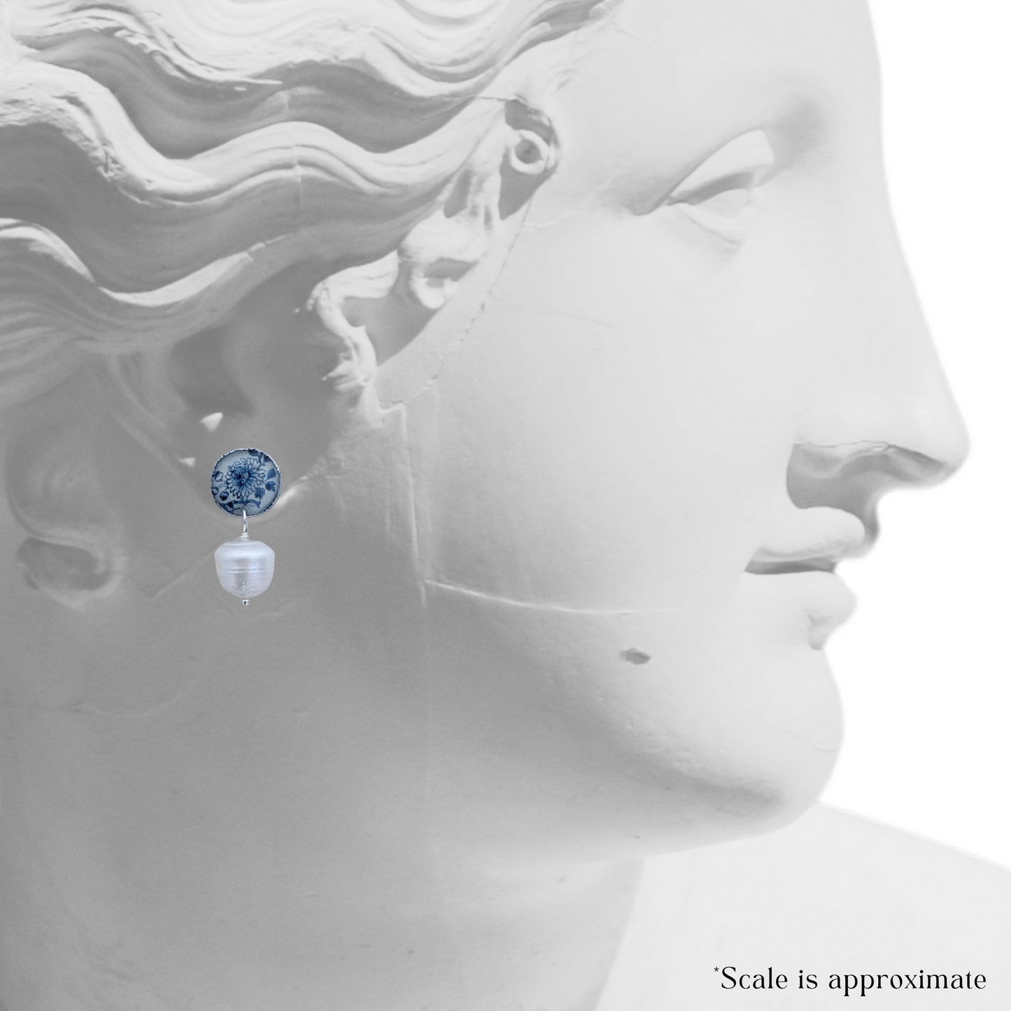 Chinoiserie Dulcet Studs with Pearl