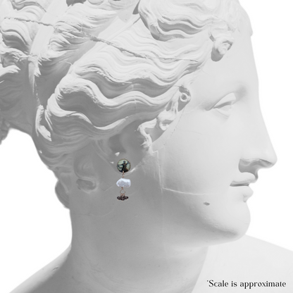 Pompeian Silhouette Studs with Pearls & Smoky Quartz