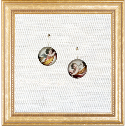 Cherub Cartouche Hook Earrings
