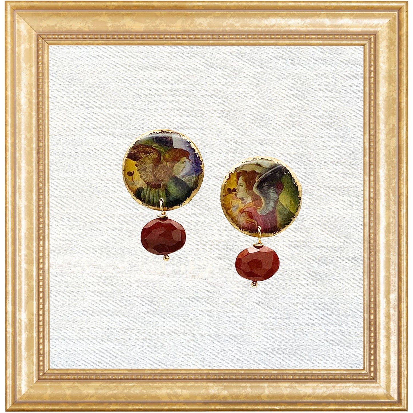 Botticelli San Marco Altar Piece Studs with Jasper