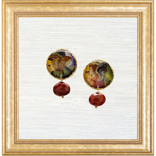 Botticelli San Marco Altar Piece Studs with Jasper