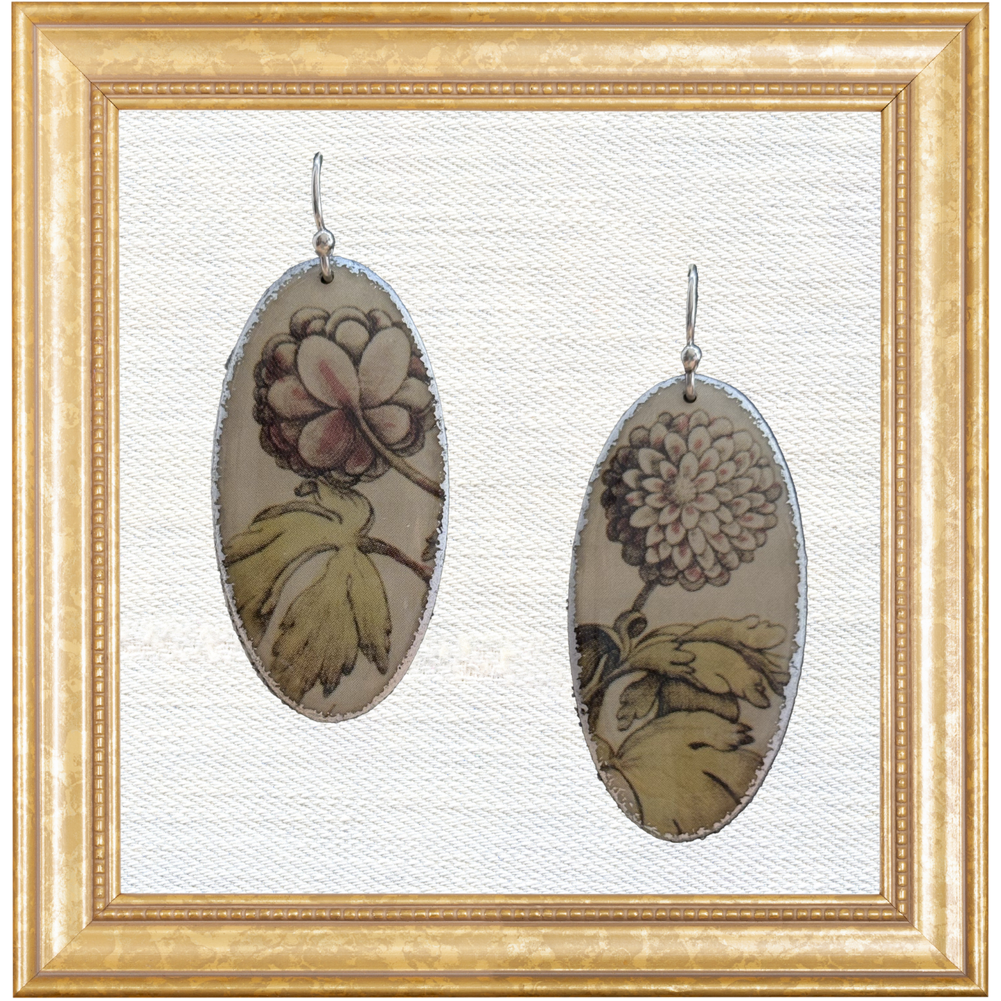 Botanical Illustration Shield Dangles
