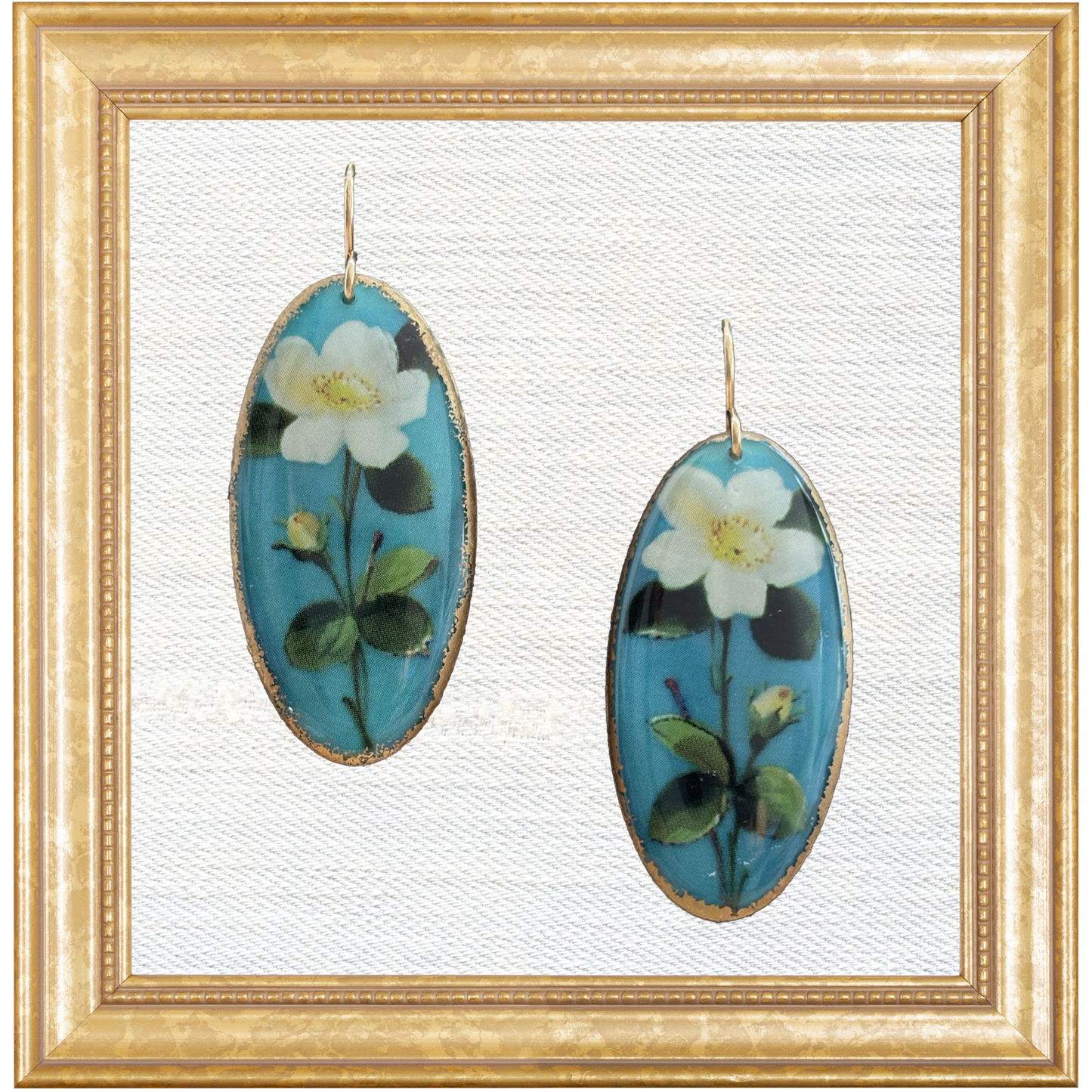 Minton Rose Shield Dangles