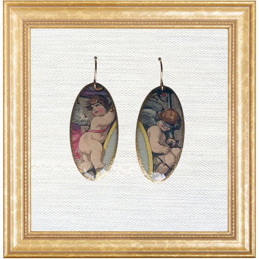 Rowlandson Cherub Shield Dangles