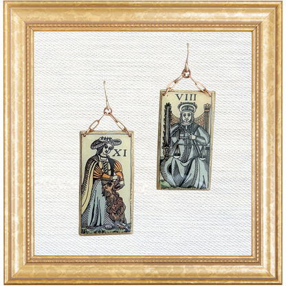 Strength & Justice Tarot Chain Dangles