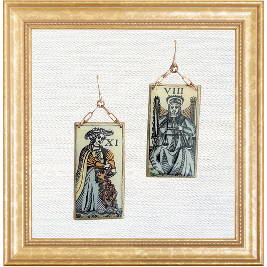 Strength & Justice Tarot Chain Dangles