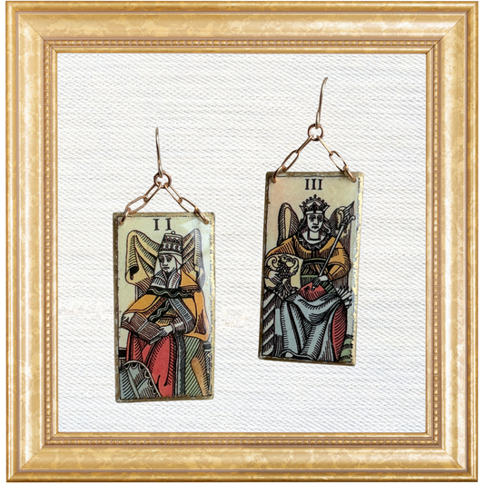 The High Priestess & The Empress Tarot Chain Dangles