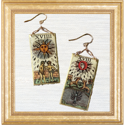 The Sun & The Moon Tarot Chain Dangles